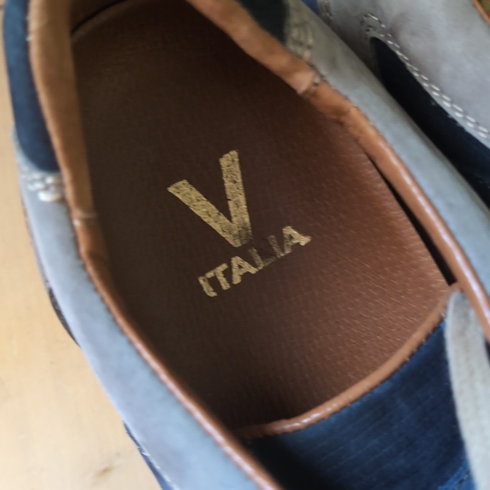 V Italia Blue and Gray Suede Sneakers - Picture 2 of 9